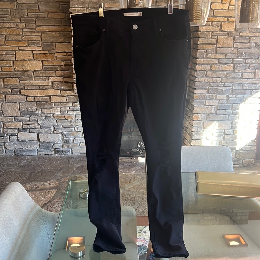 Distressed black jeans
